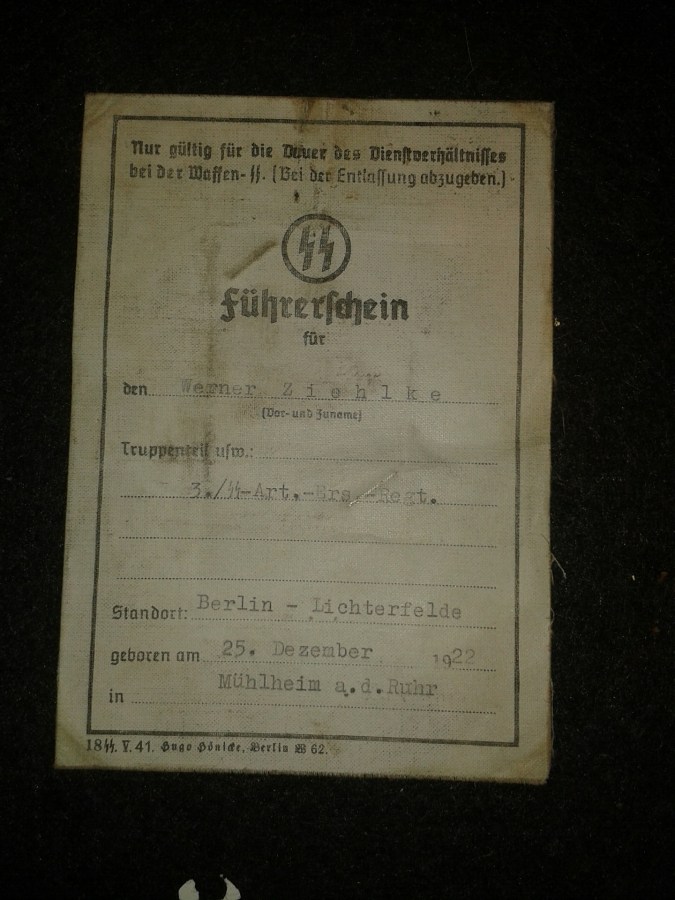 wehrpass 2a div panzer ss das reich