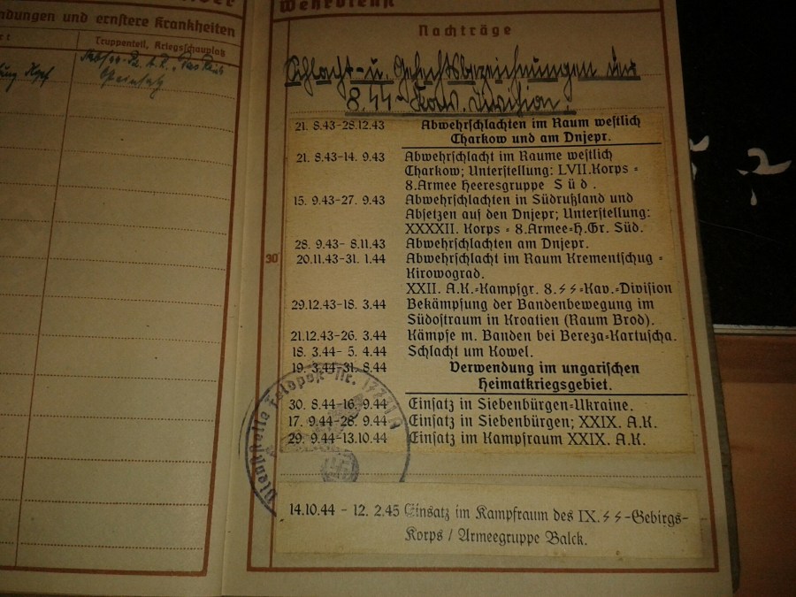 wehrpass 2a div panzer ss das reich