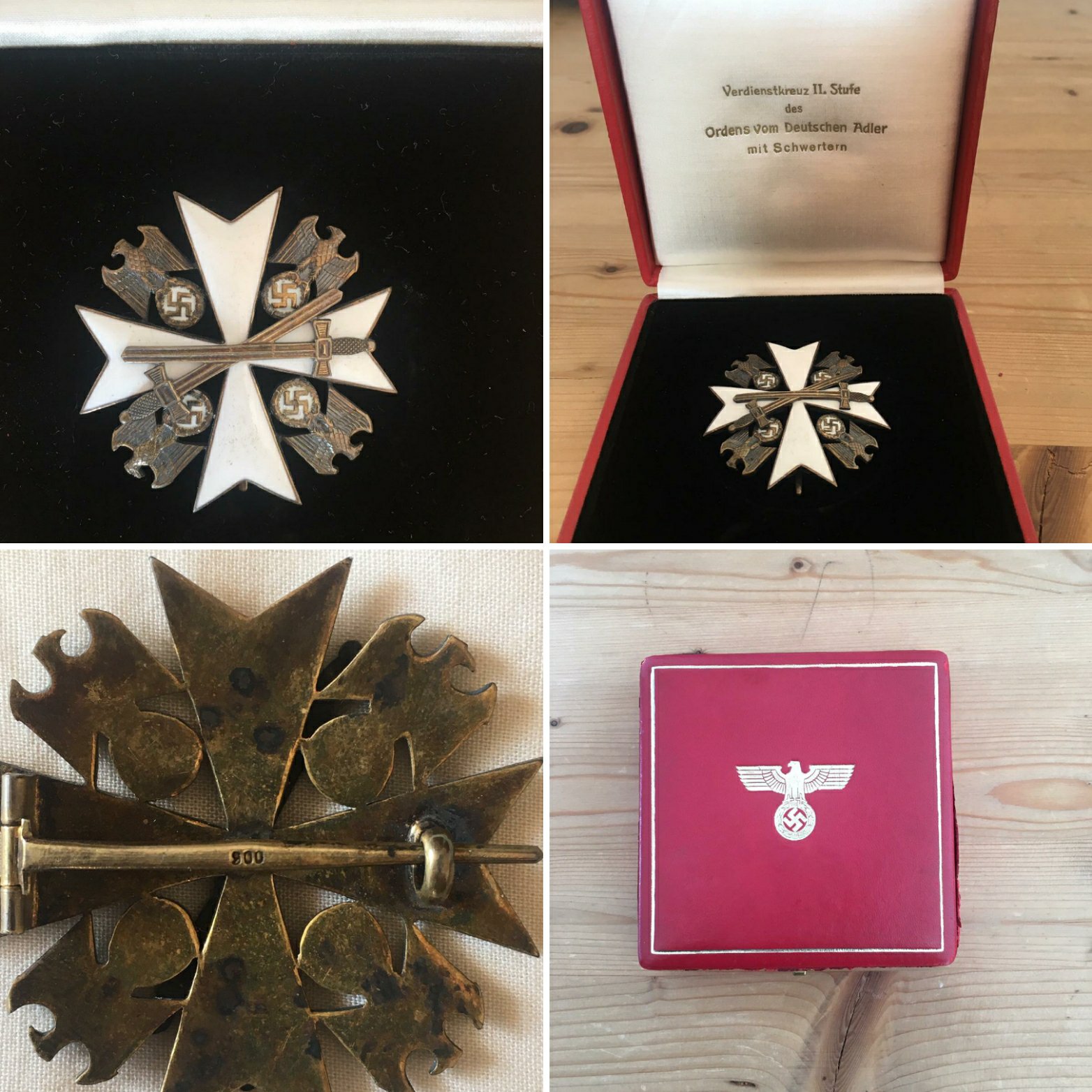 orden de merito del aguila alemana con espadas 1939 2a clase - medalla, estuche y caja originales